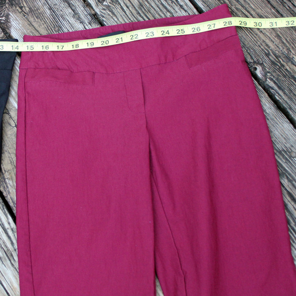 2 Pairs: Petite Red & Black Stretch Boot Cut Pant - Picture 5 of 8